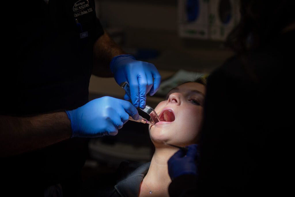woman receiving dental care