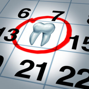 calendar with a tooth filling one of the squares circled in red